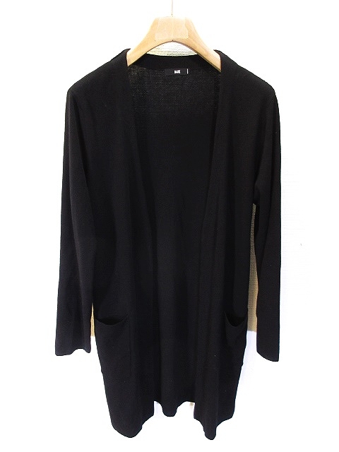 ハレ Hare ロング カーディガン ニット ハイゲージ 前開き 薄手 黒 ブラック M メンズ 146 ベクトルパーク