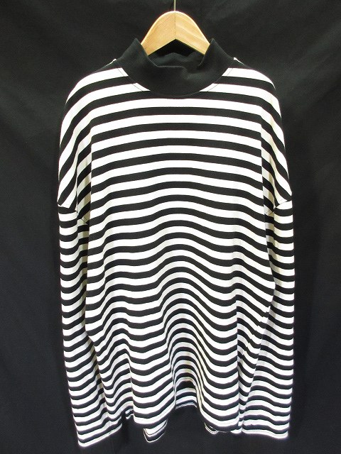 Cray Tokyo Tシャツ カットソー 長袖 ハイネック ボーダー ビッグシルエット 白 黒 メンズ 146 ベクトルパーク Cray Tokyo Tシャツ カットソー 長袖 ハイネック ボーダー ビッグシルエット 白 黒 メンズ 146 ベクトルパーク