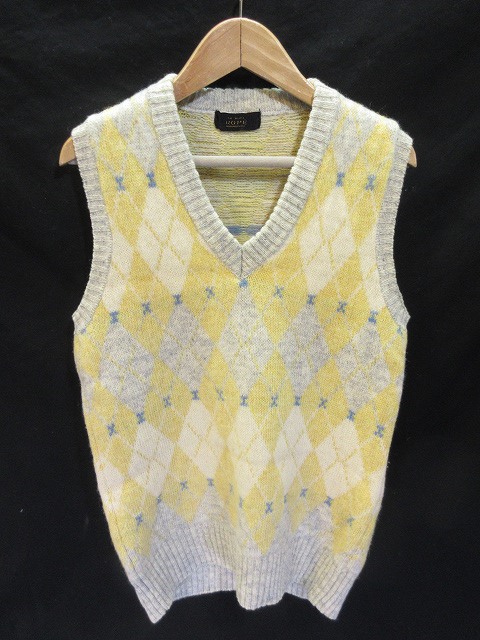 La Mode Rope ラモードロペ ニット ベスト プルオーバー Vネック アーガイル グレー イエロー レディース 146 ベクトルパーク