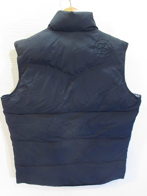 ステューシー STUSSY ×PENFIELD ダウン ベスト スナップ 紺 ネイビー M 