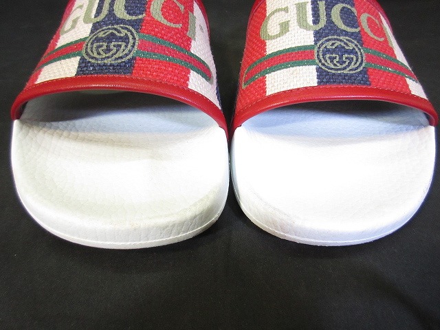 グッチ GUCCI シルヴィストライプ スライド サンダル ロゴ 