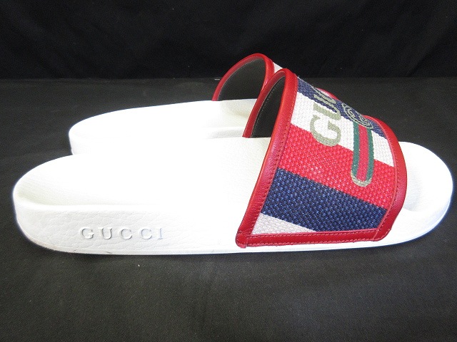 グッチ GUCCI シルヴィストライプ スライド サンダル ロゴ 