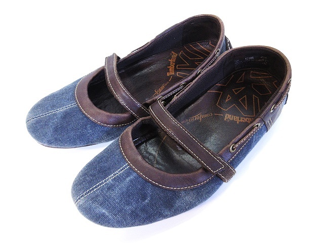 ティンバーランド Timberland ドライビングシューズ 靴 スリッポン キャンバス 部分レザー 紺 ネイビー レディース 146 ベクトルパーク