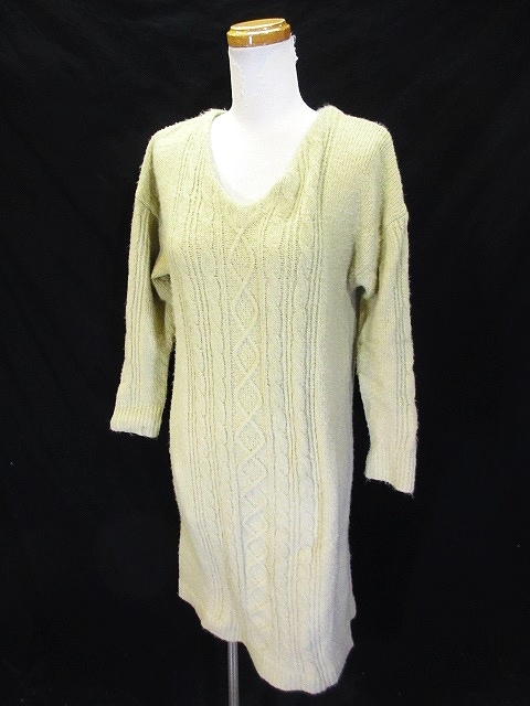 アルシーヴ Archives ニット ワンピース 長袖 膝丈 ローゲージ うぐいす色 M レディース 146 ベクトルパーク