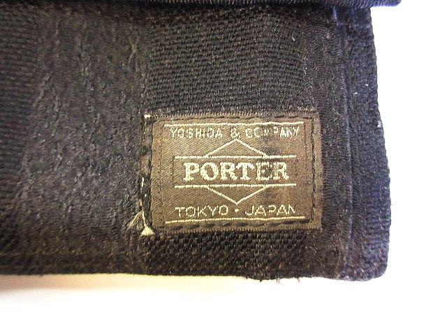 ポーター PORTER 三つ折り財布 布 ストライプ 黒 ブラック メンズ 146