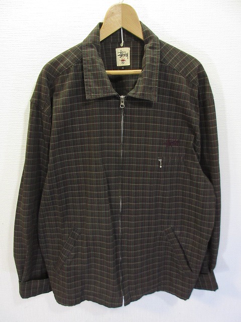 ステューシー STUSSY ワーク ジャケット ブルゾン チェック柄 ジップ 