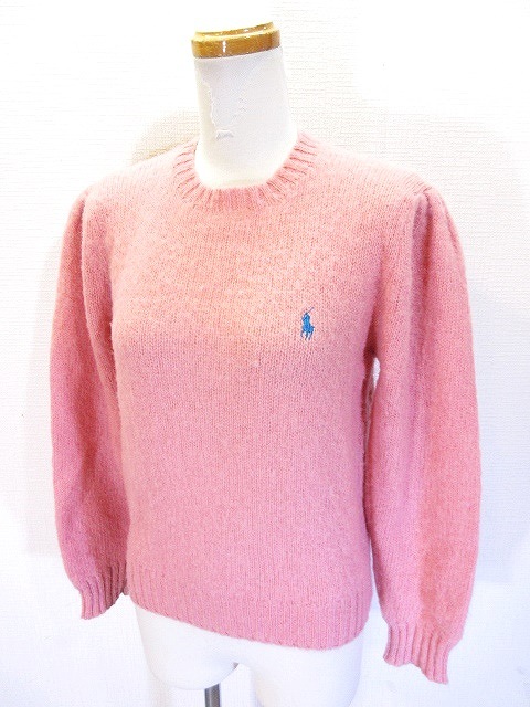 ラルフローレン RALPH LAUREN ニット セーター 長袖 ローゲージ ピンク  