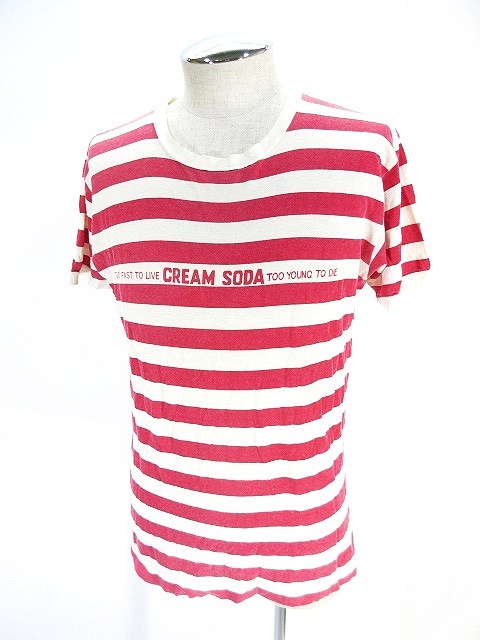 クリームソーダ CREAM SODA Tシャツ カットソー 半袖 ボーダー ロゴ 