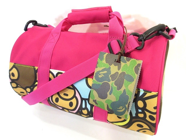 未使用品 アベイシングエイプ A BATHING APE 2WAY ロール ボストン  