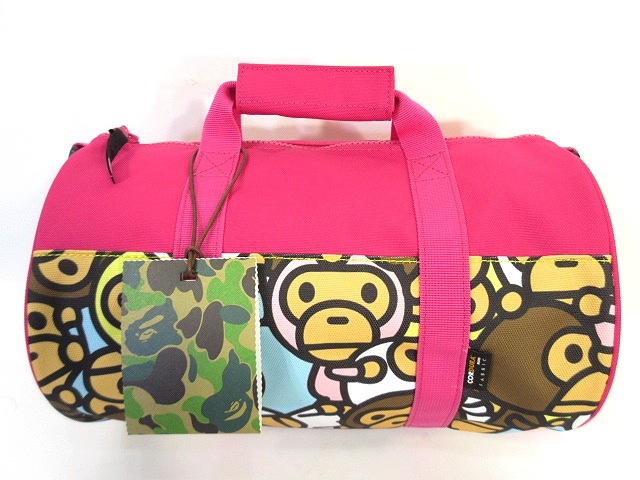 未使用品 アベイシングエイプ A BATHING APE 2WAY ロール ボストン 