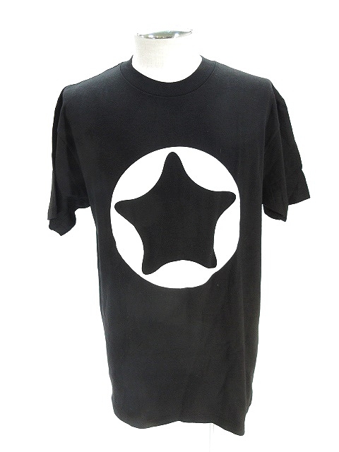 フィネス FINESSE Tシャツ カットソー 半袖 プリント 黒 ブラック M 
