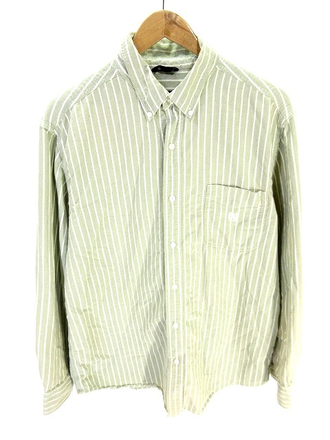チャップス Chaps Ralph Lauren ボタンダウン シャツ 長袖 ストライプ 刺繍 グリーン系 L Us古着 メンズ 146 ベクトルパーク