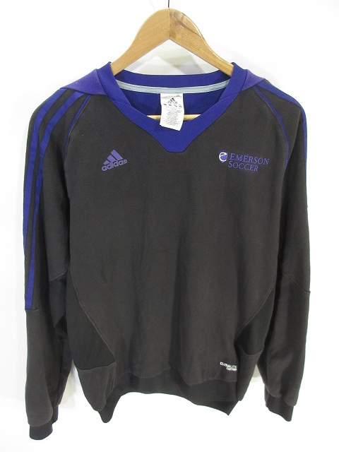 アディダス adidas サッカー トレーナー 長袖 バイカラー 黒 紫