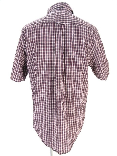 ステューシー STUSSY コットン シャツ 半袖 チェック 柄 L レッド