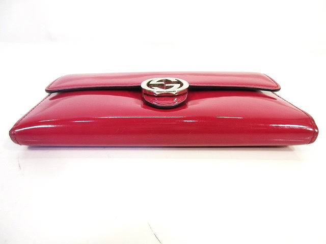 【GUCCI】エナメル赤長財布 ゴールドジッパー付き グッチ 正規ブランド品 GUCCI】エナメル赤長財布 ゴールドジッパー付き グッチ 正規ブランド品