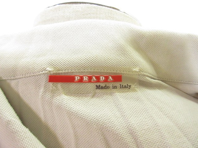 プラダ PRADA ポロシャツ 半袖 ハーフジップ グレー系 L 国内正規 【Z