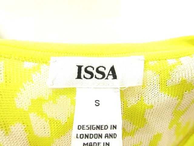 ISSA ノースリーブフレアワンピース Sサイズ イッサ ISSA ニット調 ノースリーブ ワンピース フレア 総柄