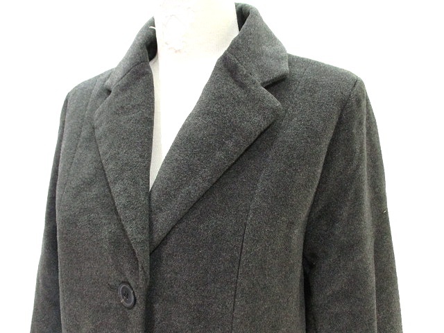 イーハイフンワールドギャラリー E Hyphen World Gallery チェスター コート ロング ジャケット 無地 起毛 F グレー レディース 146 ベクトルパーク