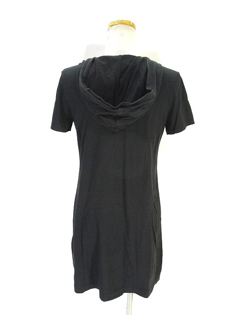 ユニクロ Uniqlo Tシャツ カットソー 半袖 ロンt フーデッド 無地 M ブラック 黒 レディース 146 ベクトルパーク