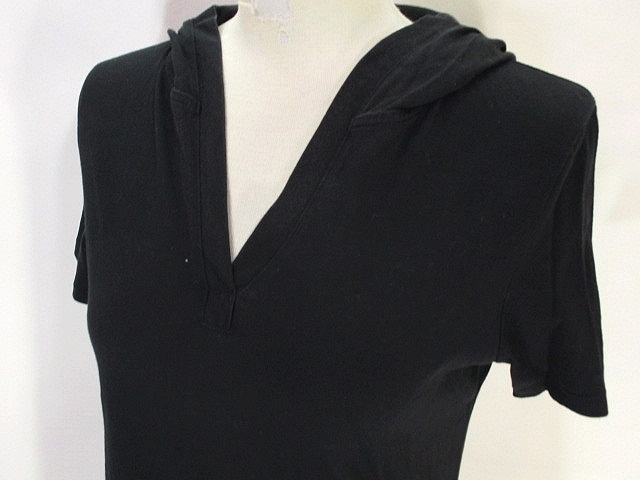 ユニクロ Uniqlo Tシャツ カットソー 半袖 ロンt フーデッド 無地 M ブラック 黒 レディース 146 ベクトルパーク