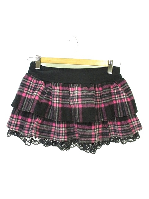 【PRADA】チェック柄 フレアスカート 黒 ピンク グレー PRADA】チェック柄 フレアスカート 黒 ピンク グレー PRADA