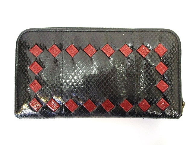 BOTTEGA VENETA ヘビ革 長財布 