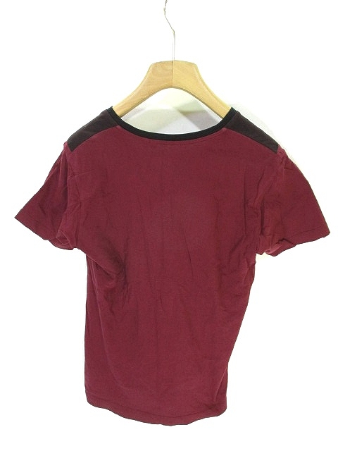 ユニクロ Uniqlo X Fender Tシャツ カットソー 半袖 ｖネック プリント S レッド ブラウン 赤 茶 メンズ 146 ベクトルパーク