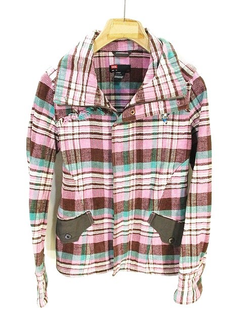 ディーゼル DIESEL シャツ ジャケット ジップアップ 比翼 チェック 