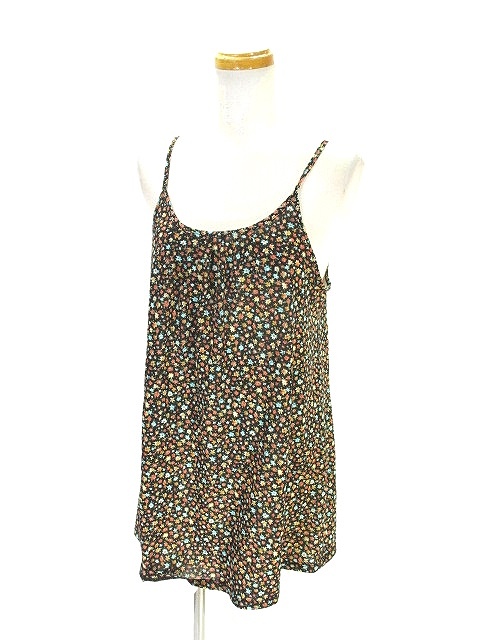 シュカ Shuca キャミソール タンクトップ ノースリーブ 重ね着風 花柄 総柄 M マルチカラー ブラック ブルー レッド オレンジ 黒 青 赤 レディース 146 ベクトルパーク