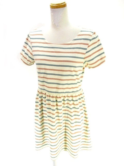 オリーブデオリーブ Olive Des Olive ワンピース 半袖 膝丈 ミドル ボーダー ベージュ M レディース 146 ベクトルパーク オリーブデオリーブ Olive Des Olive ワンピース 半袖 膝丈 ミドル ボーダー ベージュ M レディース 146 ベクトルパーク