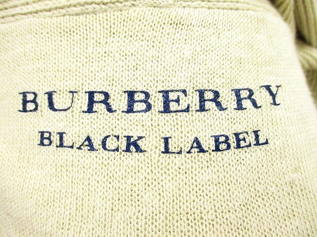 国内正規 バーバリーブラックレーベル カーディガン ニット 長袖 Vネック ウール シルク カシミヤ チェック編み 無地 3 ブラック 黒 /K