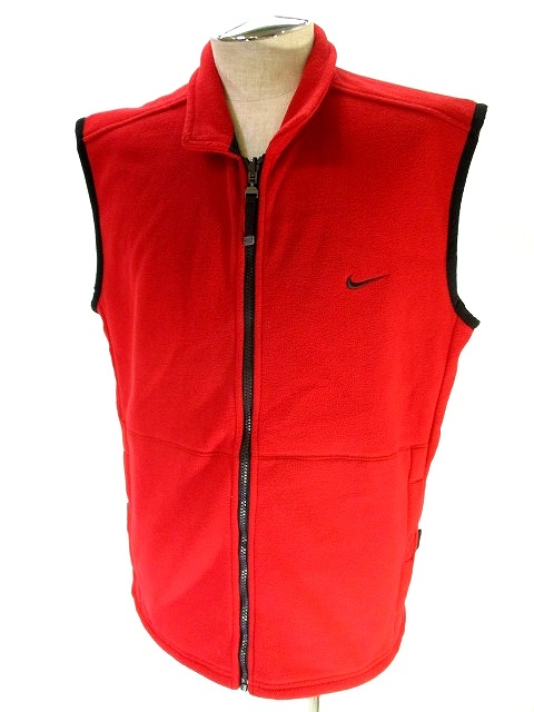 ナイキ Nike フリース ジップアップ ベスト ワンポイント ロゴ 赤 レッド Xl 国内正規 メンズ 146 ベクトルパーク