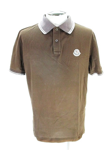 モンクレール Moncler ポロシャツ 半袖 ワンポイント ワッペン 鹿の子 茶 ブラウン Xl 国内正規 メンズ 146 ベクトルパーク