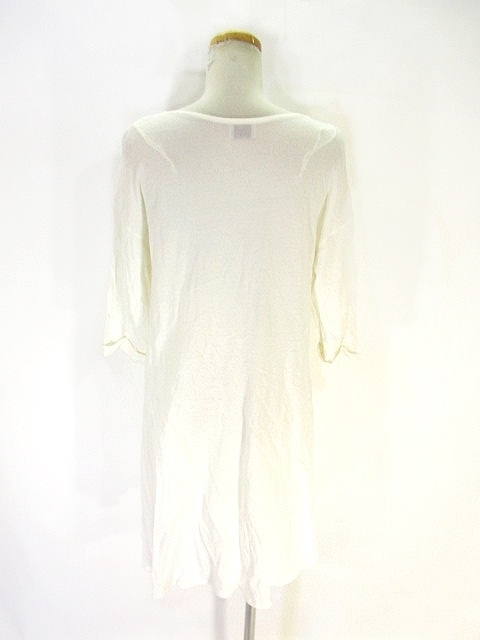 ザラ トラファルック Zara Trafaluc ワンピース 膝丈 七分袖 切替 シワ加工 無地 M ホワイト 白 レディース 146 ベクトルパーク