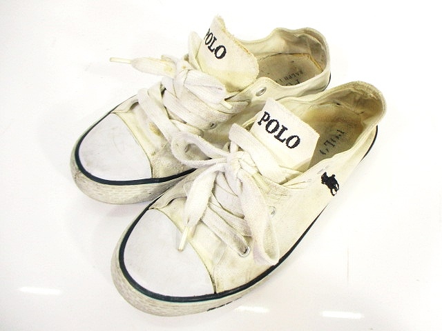 ポロ ラルフローレン Polo Ralph Lauren ローカット スニーカー キャンバス ロゴ 刺繍 白 ホワイト 23 5cm レディース 146 ベクトルパーク