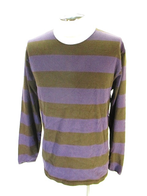 Gipso Tシャツ カットソー 長袖 ボーダー ロンt 紫 茶 パープル ブラウン M メンズ 146 ベクトルパーク Gipso Tシャツ カットソー 長袖 ボーダー ロンt 紫 茶 パープル ブラウン M メンズ 146 ベクトルパーク