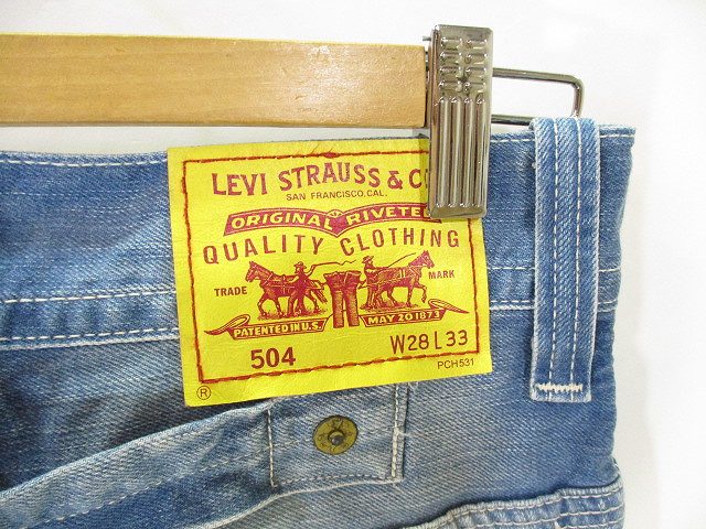 希少・美品】LEVI'S 504 W34 L34 蝶々柄デニムパンツ 一点物