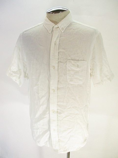 コーエン Coen ボタンダウン シャツ 半袖 ワンポイント 白 ホワイト L メンズ 146 ベクトルパーク