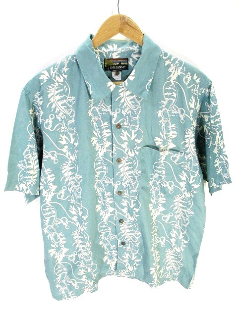 パタゴニア Patagonia アロハ シャツ パタロハ 半袖 ボタニカル 柄 緑 