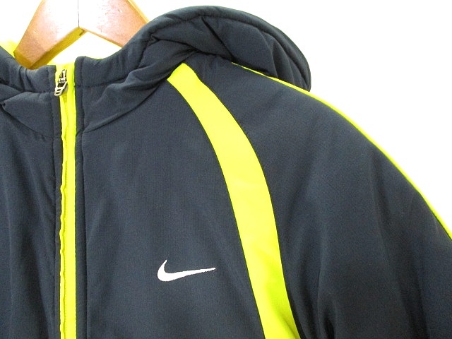 ナイキ Nike 中綿 ジャケット フーデッド コート ジャンパー ロゴ 刺繍 キッズ 子供服 1 ネイビー イエロー 紺 黄 国内正規 キッズ 146 ベクトルパーク
