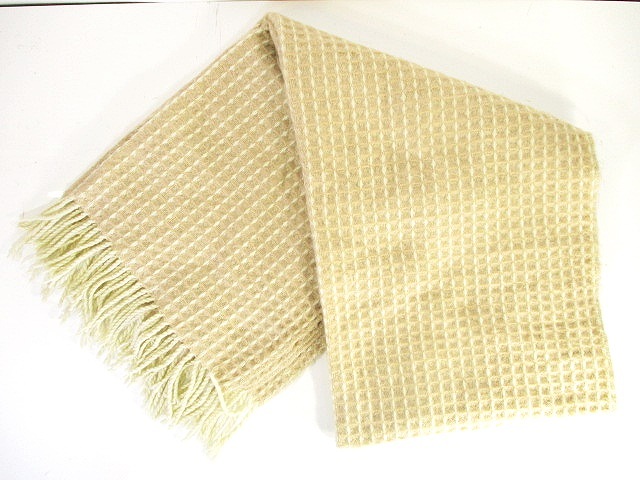 アフタヌーンティー Afternoon Tea 大判 マフラー フリンジ ウール チェック ライトベージュ レディース 146 ベクトルパーク