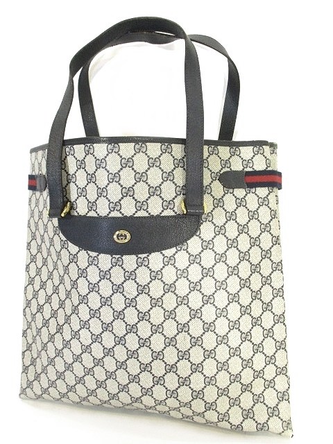 グッチ GUCCI オールドグッチ シェリーライン GGスプリーム トート 