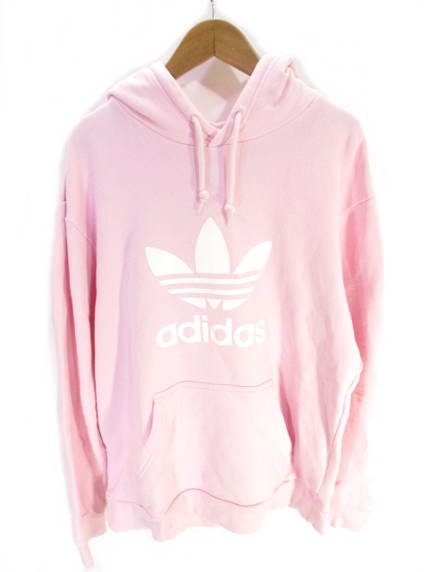 アディダスオリジナルス Adidas Originals スウェット プルオーバー パーカー 長袖 ロゴ プリント ピンク M 国内正規 メンズ 146 ベクトルパーク