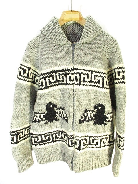 カウチン セーター ニット 総柄 グレー Qw メンズ 146 ベクトルパーク