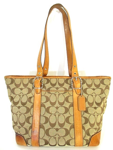 コーチ COACH 6042 シグネチャー トート ハンド ショルダー バッグ 