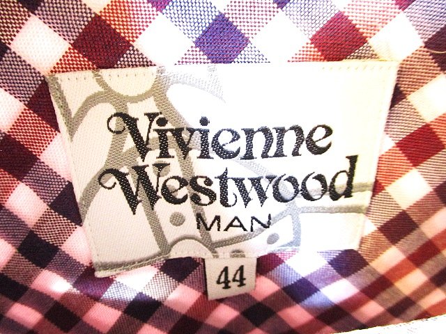 Vivienne Westwood 長袖シャツ 44 ピンク系チェック ヴィヴィアンウエストウッドマン Vivienne Westwood MAN 美品