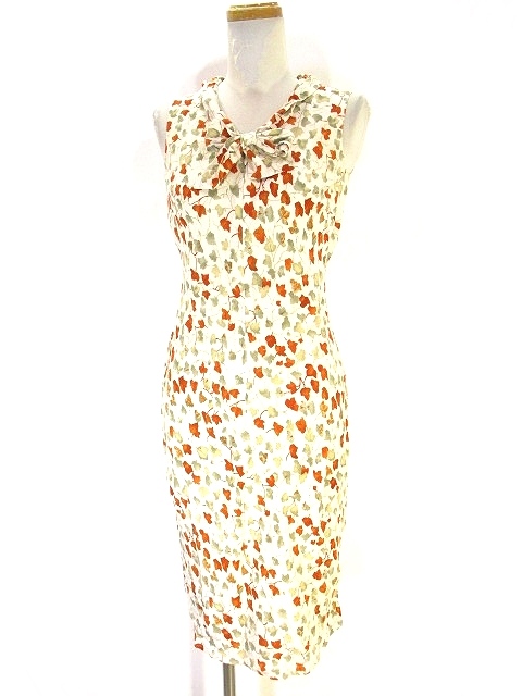 ニューヨーカー Newyorker フレア ワンピース ロング 総柄 草 9ar ホワイト 白 レディース 146 ベクトルパーク