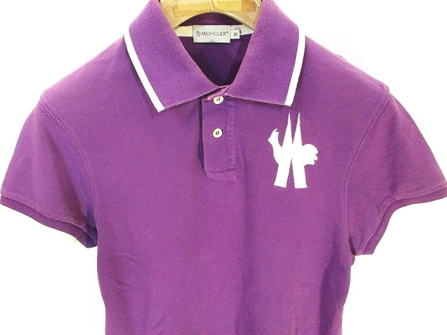 モンクレール Moncler ポロシャツ 半袖 刺繍 ロゴ 鹿の子 紫 パープル M 国内正規 Qw メンズ 146 ベクトルパーク