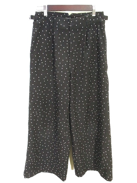 ローリーズファーム Lowrys Farm 美品 ワイド パンツ ロング ドット 柄 水玉 L ブラック 黒 レディース 146 ベクトルパーク