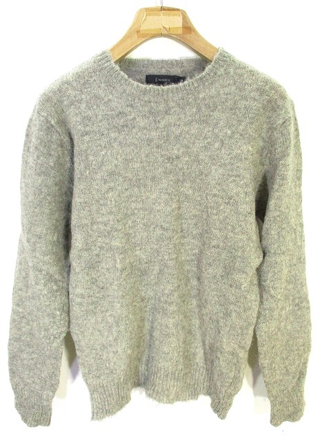 レイジブルー Rageblue ウール ニット セーター クルーネック 長袖 無地 M グレー メンズ 146 ベクトルパーク